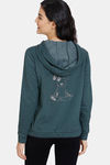 Zivame Fleece Marl Knit Cotton Hoodie With Soft Brushed Back - Ponderosa Pine — thumbnail 3